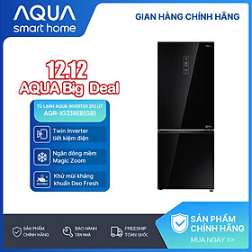 Tủ lạnh ngăn đông dưới Aqua 292 Lít AQR-IG338EB(GB) - Freeship toàn quốc - Bảo hành 2 năm - Hàng chính hãng