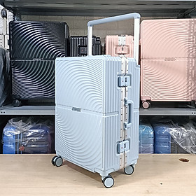 Vali Khung Nhôm Khóa Sập Vân Xoắn Cao Cấp Tích hợp cổng USB Size 22inch & 26inch