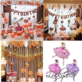 Set Bóng Bay Trang Trí Sinh Nhật Công Chúa CC03 Tông Màu Rose Gold