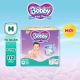 Tã quần Bobby Siêu Khô Thoáng - 100% Thoáng Khí Mega Jumbo M112