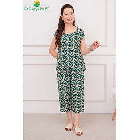 Bộ lanh nữ quần lửng áo cộc tay hến b06.2201 - thời trang gia đình vt