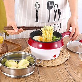 Ca Nấu Mì 2 Tầng Kèm Vỉ Hấp, Ca Nấu Mì Đa Năng Hàng Cao Cấp, Nhỏ Gọn, Tiện Lợi