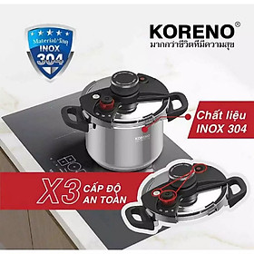 Mua Nồi áp suất Inox 7L Koreno nấu bếp từ bếp ga thiết kế hiện đại an toàn