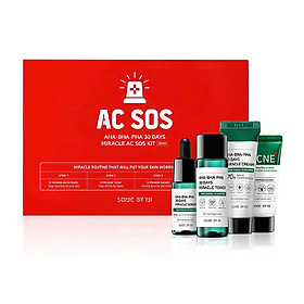 Bộ Kit 4 Sản Phẩm Dưỡng Da Làm Giảm Mụn Some By Mi AHA-BHA-PHA 30 Days Miracle AC SOS Kit