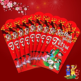 Combo 10 Bao Lì Xì Tết Quý Mão 2023 Cao Cấp - Chúc Năm Mới Trọn Vẹn Yêu Thương, Phát Tài Phát Lộc / Mã Số 19 Lgn