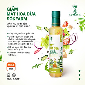 Dấm mật hoa dừa Sokfarm - 265ml - Bổ sung lợi khuẩn, kích thích tiêu hóa