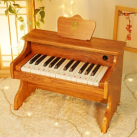 Đàn Piano Mini Cho Trẻ Tập Chơi Đủ Màu Sắc Bằng Gỗ Cao Cấp 25 Phím Gồm Giá Nhạc Và Chân Đế