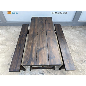 Mua Bộ Bàn Ghế Gỗ Thông  Bàn Ghế k3 Gỗ Thông Dài 1 2m Rộng 70cm Dày 5cm