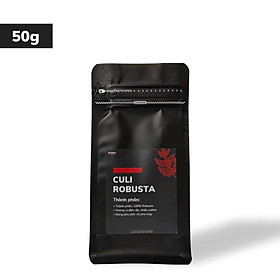 Cà phê nguyên chất CULI ROBUSTA 50g cafe rang xay nhiều cafein vị đắng và