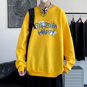 Áo Sweater Cổ Tròn Tay Dài Dáng Rộng In Chữ Và Gấu Phong Cách Hip hop Thời Trang Cho Nam Giới Size M-3XL