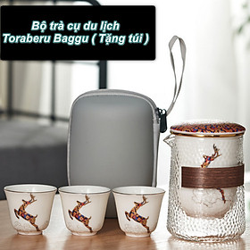 Bộ ấm trà cụ du lịch phong cách Nhật Bản Toraberu Baggu