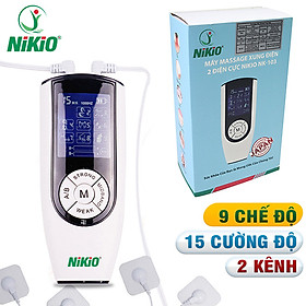 Máy massage xung điện 2 điện cực 4 miếng dán pin sạc Nikio NK-103