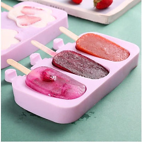 Mua Bộ khuôn làm kem silicon siêu tiện dụng  gồm 3 ngăn  có thể làm kem  làm thạch- shop tậnnn tâm