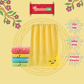 Mua Khăn mặt sợi tre Khăn rửa mặt lau mặt Bamboo Life BBL056 hàng chính hãng - Hồng