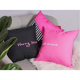 Mua Set 2 Vỏ gối vuông 45cm x 45cm Worry Less Live More