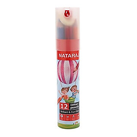 Bút chì màu dài nataraj 400792 - 12 màu hộp tròn