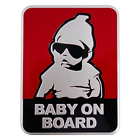 Sticker Metal Hình Dán Kim Loại - Baby On Board