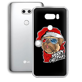 Ốp lưng điện thoại LG V30 - 01253 7934 BULLDOG01 - In hình Bulldog chúc mừng Giáng Sinh - Silicon dẻo - Hàng Chính Hãng
