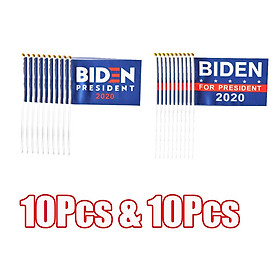 20Pcs Joe Biden 2020 Hand Flags Banners Yard Flags Garden Car Decor Flags