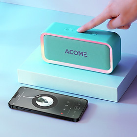 ACOME A6 Loa Bluetooth 5.0 công suất 5W với LED RGB Hỗ trợ TWS ghép đôi 2 loa Âm thanh vòm 360 độ kết hợp bass trầm thời gian nghe nhạc 6H - HÀNG CHÍNH HÃNG