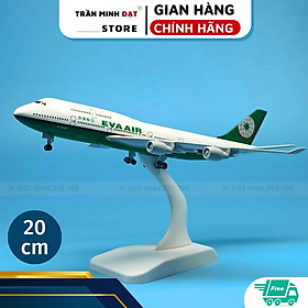 Mua Mô hình máy bay EVA Airways B747 20cm Kèm Đế Trưng Bày + Có Bánh Xe - Trần Minh Đạt Store
