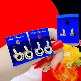 Bông tai nữ cao cấp dát vàng 18 dát bạch kim