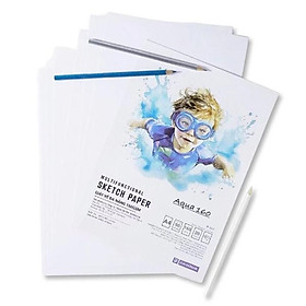Giấy Vẽ Đa Năng Aqua A4 - 160gsm - Futurebook P-017 (20Tờ/Xấp)