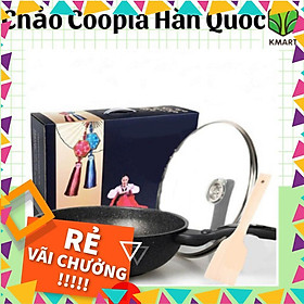 Chảo Chống Dính Vân Đá Siêu Bền Coopia Hàn Quốc Sâu Lòng Có Nắp Kính Size 32cm