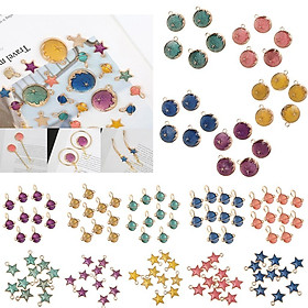 2-6pack Pack of 10 DIY Multicolor Star Pendants Beads for Making Earrings  Green
