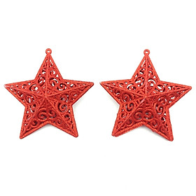 Bộ 2 Hình Sao Trang Trí Giáng Sinh 10cm 2326 - Màu Đỏ