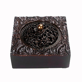 Mua Lư đốt trầm hương LDT01 11cm x6.5cm nhang nụ  nhang vòng bằng gỗ mun chống cháy