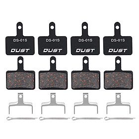4 Pairs Bicycle Disc Brake Pads Set Semi Mental Bike Brake Pad Wearable Mountainbike Brake Pad