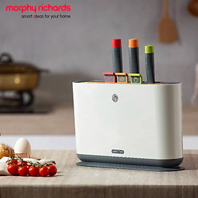 Bộ dao thớt nhà bếp kháng khuẩn sử dụng tia UV 7 món Morphy Richards - Chất liệu: Thớt: sợi tre kháng khuẩn. Dao: thép không gỉ - HÀNG NHẬP KHẨU