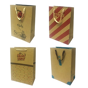Combo 03 túi giấy Kraft 2 chai (36,5 x 25 x 13,5 cm) - Giao mẫu ngẫu nhiên