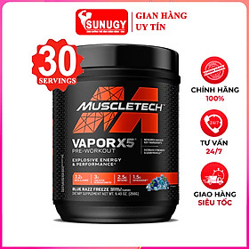 Pre-Workout Vapor X5 của MuscleTech hỗ trợ Tăng Sức Bền, Sức Mạnh, Đốt Mỡ