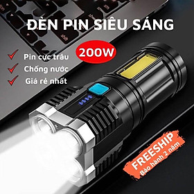 Mua Đèn Pin Siêu Sáng Cầm Tay Chắc Chắn 4 Chế Độ Sáng Tiện Lợi