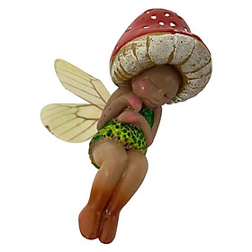 Sleeping Fairy Figurine Crafts Mushroom Elf Pixie Ornament Statue Decoration