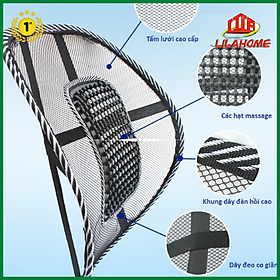 Mua Đệm Lưới Tựa Lưng Ghế Văn Phòng  Ghế ô Tô LILAHOME  Hỗ Trợ Cột Sống - Hàng Chính Hãng
