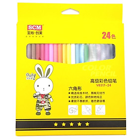 Chì 24 Màu SCM V8317-24 - Bao Bì Màu Vàng