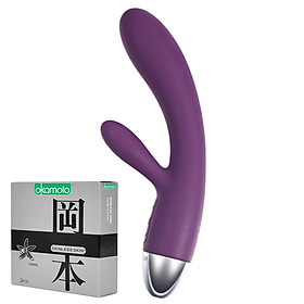SVAKOM Alice máy massage tình dục nữ hai nhánh chống thắm nước điện sạc usb hàng cao cấp cho các chị em chúng ta ( nhập khẩu usa, che tên sản phẩm, giao ngẫu nhiên màu) + Tặng kèm 1 hộp BCS Okamoto Japan 3 cái