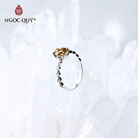 Nhẫn bạc nữ đá Citrine mệnh thổ, kim - Ngọc Quý Gemstones