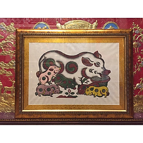 Mua Tranh dân gian Đông Hồ  Đàn Lợn ( 48x63cm )