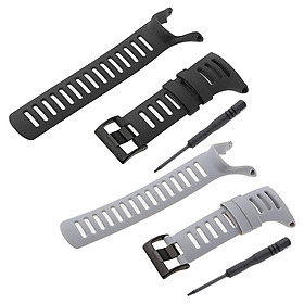 2pcs Black Gray Watch Band Wristband Adjust Bangle For Suunto Ambit 3/2/1