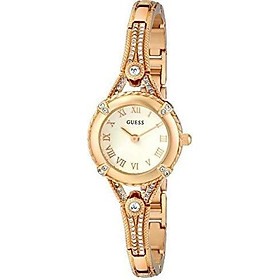 GUESS Women's Stainless Steel Petite Vintage Inspired Crystal Bracelet Watch