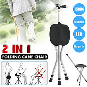 Cao cấp - Gậy chống tay có ghế ngồi cho người lớn tuổi nghỉ ngơi khi mệt mỏi Comfort Crutches đa năng CE/RoHs