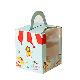 Hộp Giấy Đựng Bánh Họa Tiết Hoạt Hình (9.4*9.2*11cm)
