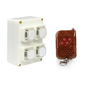 Công tắc điều khiển từ xa lắp mặt âm tường 4 cổng RC4S kèm remote