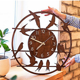 Mua Đồng hồ gỗ treo tường chất liệu gỗ máy kim trôi thiết kế in theo yêu cầu decor trang trí nhà và quán cafe