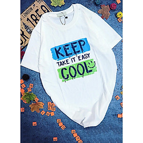 Áo Thun Unisex Chữ KEEP TAKE IT EASY COOL - I4464