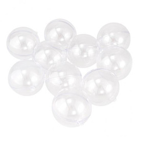10x 10pcs Clear Plastic Bauble Craft Ball Transparent Sphere Candy Box - 3cm
